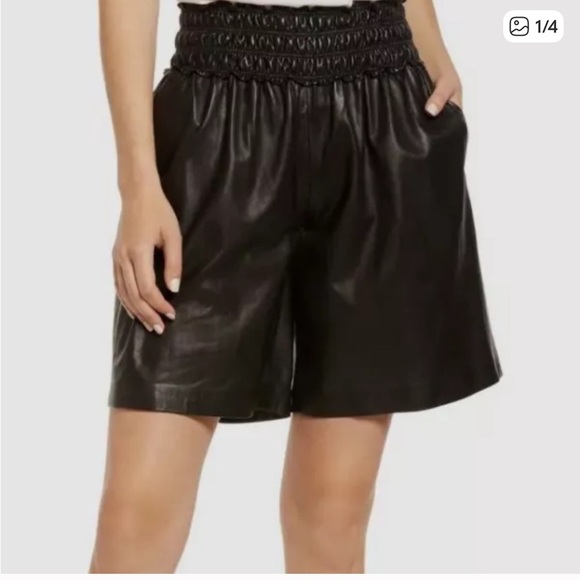 rag & bone Pants - $595 Rag & Bone Women's Black Callie Leather Shorts Size S